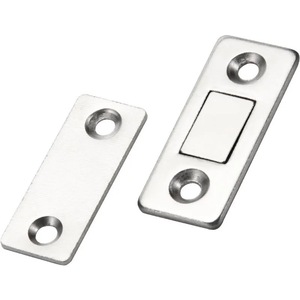 Loquet de porte magnétique invisible, sans perçage, ultra fin, en forme de L, nickelé, design minimaliste - Product Image 3