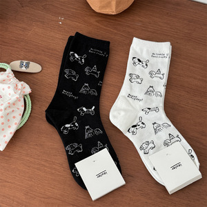 Calcetines de Algodón Coloridos Supersky con Diseño de Perro Salchicha, Calcetines Deportivos para Mujer, Calcetines de Punto para Primavera/Verano - Product Image 2