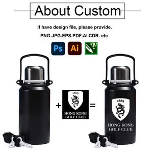 Bouteilles isothermes à large ouverture de grande capacité (demi-gallon) avec poignée, personnalisables avec logo, en acier inoxydable 316, pour la vente en gros - Product Image 2