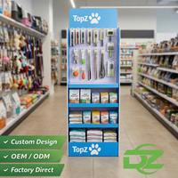 Support d'affichage pliable personnalisé en PVC expansé pour aliments pour animaux de compagnie avec crochets pour la vente au détail de nourriture pour chiens et chats