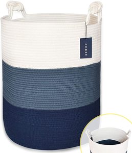 OEM China collapsible folding laundry woven rope washing dirty clothes basket small baby changing weave storage basket
