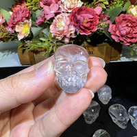 Mini crânes en quartz naturel de haute qualité, pierres de guérison, sculptures de crânes Feng Shui pour la décoration
