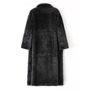 Manteau en laine uni à bouton unique Mosi-Kangalun d'Afrique du Sud, doublure en fourrure, pour femmes - Product Image 2