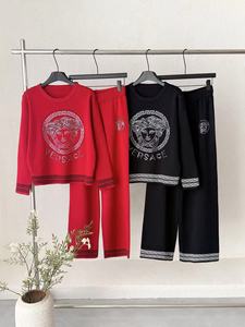 Maglione in misto lana anti-piega stile europeo-americano ELEGANTE per il commercio estero, completo autunnale da <span class=keywords><strong>donna</strong></span> con <span class=keywords><strong>pantaloni</strong></span> casual 1025 - Product Image 5