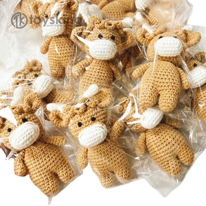 Amigurumi de Dinosaurio Tejido a Mano con Hilo, Vaca, Animales de Safari para Regalos de Baby Shower para Recién Nacidos - Product Image 1