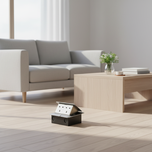 MAADN - <span class=keywords><strong>Caja</strong></span> de <span class=keywords><strong>Enchufes</strong></span> Empotrable en el <span class=keywords><strong>Suelo</strong></span>, Estándar del Reino Unido, Enchufe Plateado Integrado en el Escritorio, 2 Tomas de Corriente para Sala de Estar u Oficina - Product Image 5