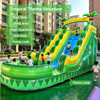 Ensemble de jeux gonflables multifonctionnel combinant château gonflable, toboggan et piscine à balles, équipement de divertissement pour les anniversaires d'enfants