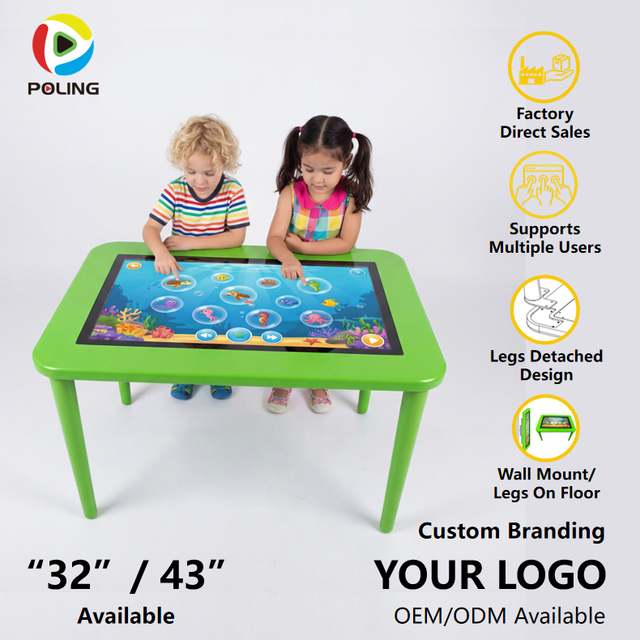 Modern Children Game Console Table Multi Color Design Wall Mounted or Floor Standing Wooden Frame Network Supported