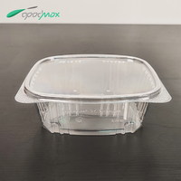 Contenitori in Plastica PET Trasparente con Coperchio a Cerniera per Alimenti, 32oz, Scatole per Insalata, Frutta e Verdura