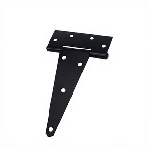 Charnières de porte en fer robustes et modernes, noires thermolaquées, de 4 pouces, à profil triangulaire en T, pour clôtures dissimulées, abris décoratifs, portes de grange et portails - Product Image 2