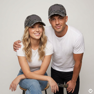Gorra de Béisbol Vintage con Estampado de Camuflaje, Ajustable, de 6 Paneles, con Parche de Bandera Bordada, para Uso Casual al Aire Libre - Product Image 1