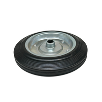 Roues en caoutchouc solide noir sans plat pour roulettes industrielles pour chariot à plate-forme 75/80/100/125/150/160/200/250/300mm