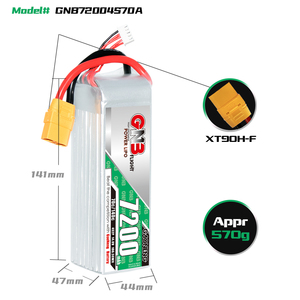 GNB GAONENG 7200mah 4S 14.8V 70C 140C XT90 RC แบตเตอรี่ลิโป้ RC รถเรือทรั๊กกี้รถบรรทุกเครื่องบินเฮลิคอปเตอร์มัลติคอปเตอร์ - Product Image 3