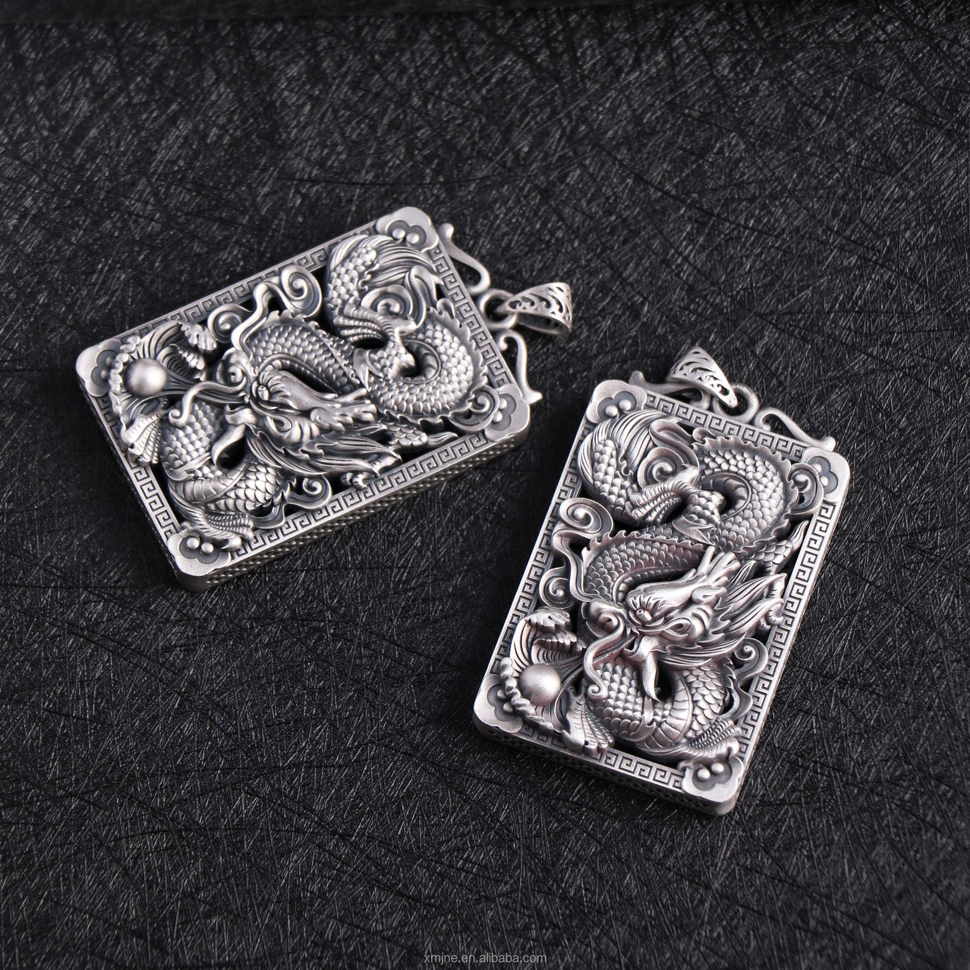 Certified S999 Vintage Sterling Silver Dragon Pendant