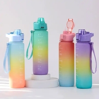 Cadeau Personnalisation NEW Lock 1000ml Grande bouteille de sport sans BPA réutilisable étanche Bouteille d'eau de motivation