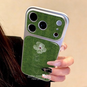 ZL114 Nuova Cover Personalizzata per <span class=keywords><strong>iPhone</strong></span> 17 Pro, Protezione Completa Lente, Stile Coreano Sfondo Verde con Fiori - Product Image 2