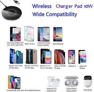 Chargeurs sans fil pour smartphones QC1.0 en aluminium, portables, de bureau, 10W, <span class=keywords><strong>chargeur</strong></span> universel personnalisé pour téléphone, cadeaux promotionnels - Product Image 2