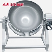 Nieuwe fruitjam maakmachine, stoomgekoelde ketel, gas/elektrische verwarming, 304 roestvrij staal, automatische mixer met hoge veiligheidsniveaus