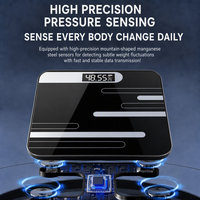 Balance numérique en verre trempé de haute précision avec grand écran LCD pour le suivi du poids et le fitness à domicile (vente en gros)