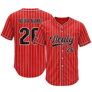 Maillot de baseball rétro rayé imprimé sur mesure pour jeunes, coupe ample, respirant, en maille, vêtement de sport de haute qualité, uniforme de baseball - Product Image 1
