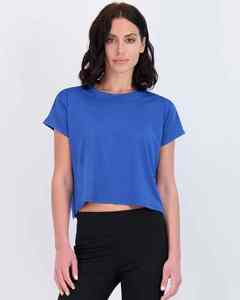 เสื้อครอปโยคะแขนสั้นสำหรับผู้หญิงเสื้อครอปแบบหลวมแห้งเร็วเสื้อยืดกีฬาคอกลม - Product Image 2