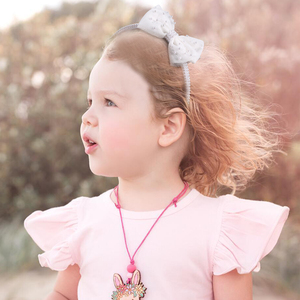 Diadema <span class=keywords><strong>de</strong></span> Organza con Lazo y Perlas Blancas, Diadema con Dientes para Niñas, Estilo Princesa - Product Image 4