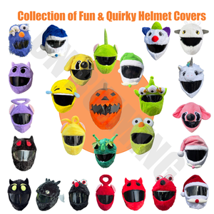 Housse de <span class=keywords><strong>casque</strong></span> de moto en fausse fourrure de lapin 3D stéréo, détails ultra-réalistes, coupe-vent, design à angle réglable, attrayante et tendance - Product Image 6
