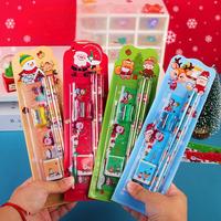 Ensemble de crayons en bois personnalisés à faible MOQ, cadeaux de papeterie fantaisie pour enfants, thème Noël Kawaii, dessins animés