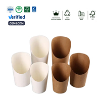 Gobelets jetables pour gaufres aux œufs 8oz/12oz/16oz en papier kraft épaissi, contenants à frites à bord incliné, boîtes d'emballage pour pâtisserie personnalisables
