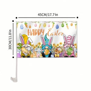 Bandera para Ventana de Coche con Tema de Conejito de Pascua, 12x18 Pulgadas, Logotipo Personalizado, Precio Económico - Product Image 3