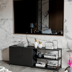 Gabinete de <span class=keywords><strong>TV</strong></span> de arte del hierro simple nórdico Kinno ultrafino <span class=keywords><strong>y</strong></span> alto apartamento pequeño piso de dormitorio de lujo gabinete estrecho personalización - Product Image 1