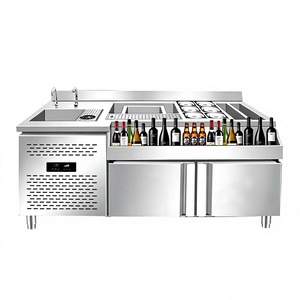 Prix d'usine – Station de bar à cocktails moderne en acier inoxydable avec rince-verres, bac à glace et cloison pour comptoir de barman - Product Image 3