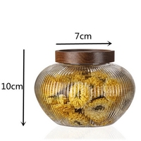 1l 1,1l Fabrieksprijs Pyrex Glas Met Acacia Houten Deksel Verzegeld Tin Volkoren Opslagfles Droog Fruit Snack Opbergfles