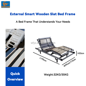 Giường hiện đại khung chất lượng cao thoải mái khách sạn giường khung có thể điều chỉnh yên tĩnh bằng gỗ thanh giường thông minh khung - Product Image 3