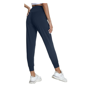 Mid-Rise Yoga Jogger Pants | Breathable Navy Workout Bottoms with Side Pockets | Custom Sportswear OEM/ODM Exporter - Product Image 3