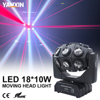 18 Projecteurs Lyres Cubes Phosphorescents RGBW à Rotation Complète avec Effet Laser DMX et Fonctionnement Automatique pour Éclairage Scénique en Boîte de Nuit, Mariage et Spectacles