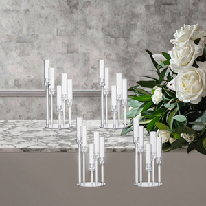 4PCS 5 Arm Elegant Acrylic Candelabra for Table <b>Wedding</b> <b>Centerpiece</b> Clear 21.8 in Height 8.6 in Width & Length China - Product Image 3