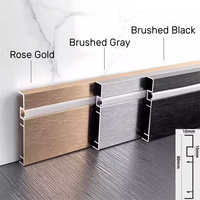 Échantillon gratuit de profil de plinthe en aluminium avec bande LED cachée décorative brossée pour mur