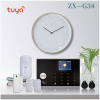 Système d'alarme de sécurité domestique intelligent Tuya WIFI 2G GSM, kit anti-intrusion sans fil et filaire avec Google Alexa, protection de la maison