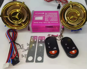 مشغل صوت للدراجات النارية بتصميم سايبربانك ذهبي مع واجهة USB وSD وMP3 ونظام إنذار ضد السرقة للدراجات البخارية - Product Image 4
