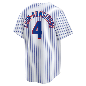 Nueva venta al por mayor de calidad superior de los hombres Chicago City 4 # Crow-Armstrong 27 # Suzuki 7 # Swanson 24 # Bellinger Home Stitched Jersey - Product Image 3