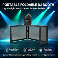 Table de DJ pliable et illuminée par LED, portable, avec plateau pour platine DJ, revêtement en métal et tissu, pour discothèque, bar, événements, cadeaux promotionnels