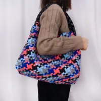 HONOUR ME新着カスタマイズ織りネオプレンバッグロゴを追加手編みビーチトートバッグ手作りバッグ