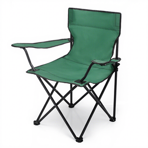 เก้าอี้พับพกพาสำหรับใช้งานกลางแจ้ง พร้อมพนักพิงและที่วางแก้ว เหมาะสำหรับตั้งแคมป์ ตกปลา ชายหาด และวาดภาพ - Product Image 1
