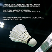 Volant de badminton professionnel de haute qualité en plumes de canard droites, léger, de classe A, pour tournoi
