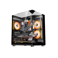 Boîtier d'ordinateur de jeu AntarcChill Factory Mid Tower avec verre trempé panoramique, boîtier de processeur PC, boîtier de refroidissement MATX