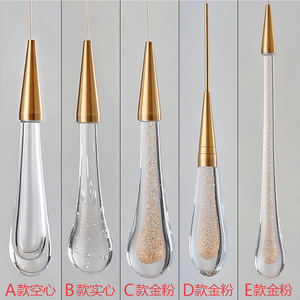 <b>LED</b> Teardrop Pendant <b>Light</b> Gold <b>Crystal</b> Single Head Chandelier For Staircase Lobby Restaurant Hotel Reception - Product Image 4