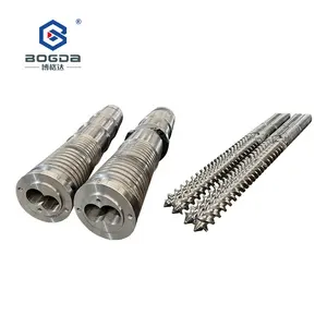 BOGDA SJSZ Series 80mm Conical Double Twin Screw Barrel For Plastic Extruder
