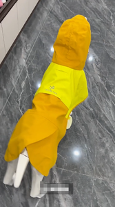 Imperméable pour chien avec capuche, veste de pluie à couverture étendue pour chiens, avec sangles pour les pattes, réfléchissant, trou pour laisse - Product Image 5