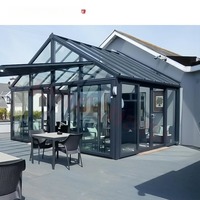 Véranda d'hiver directement de l'usine, avec verre trempé, toit triangulaire et amovible pour balcon, véranda et jardin.